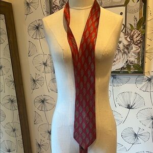 Lanvin Paris/Harrods Elegant Red Patterned Men's Tie
